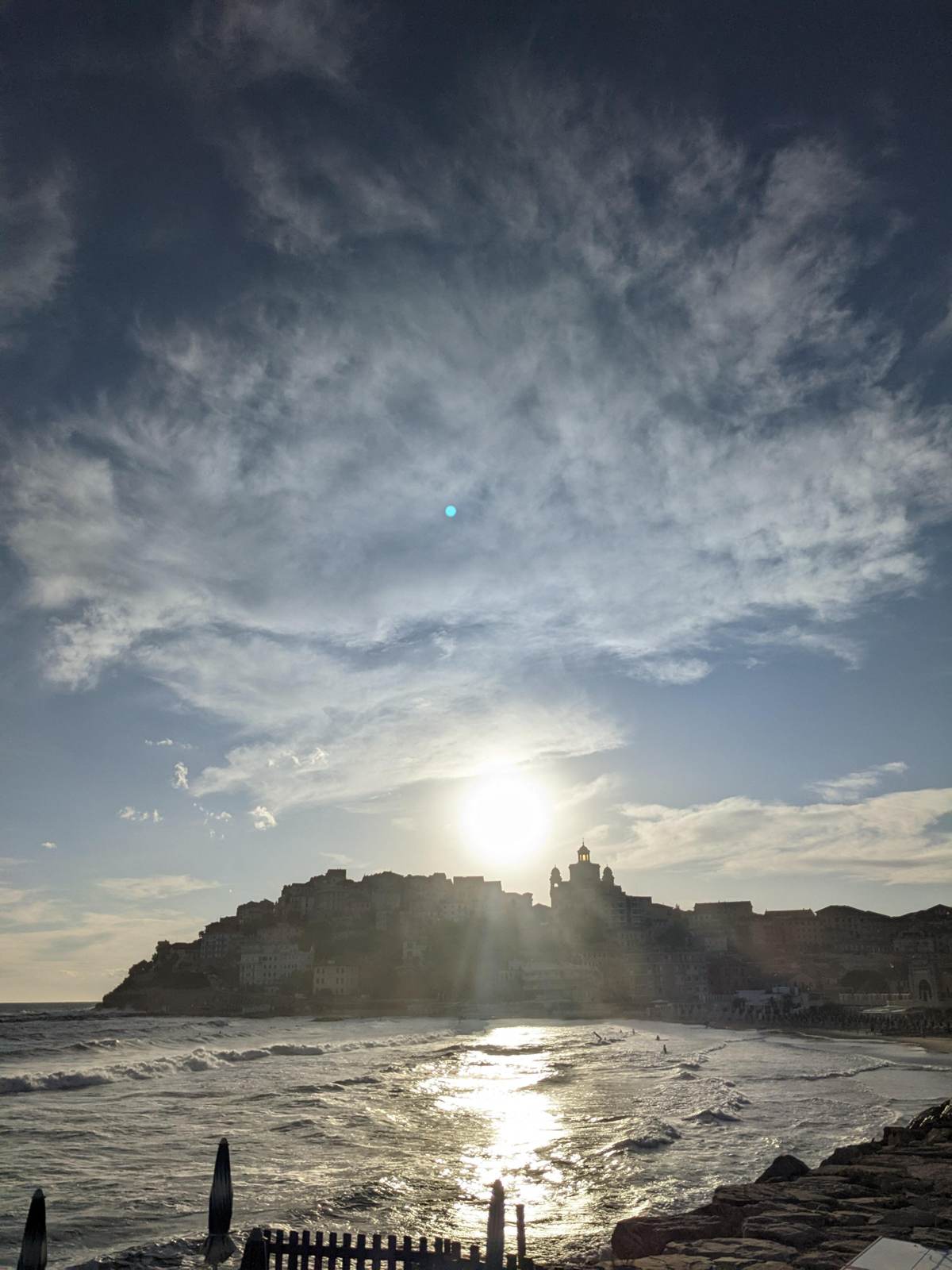 Sunset over the harbour at Porto Maurizio